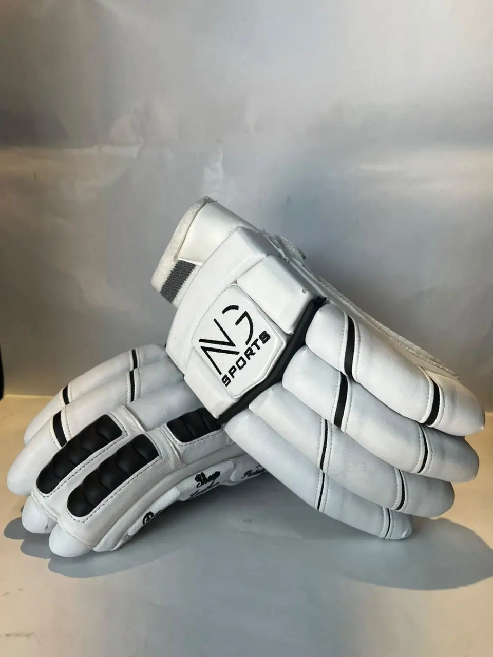 NG Sports White & Black Sausage Batting Gloves NG SPORTS