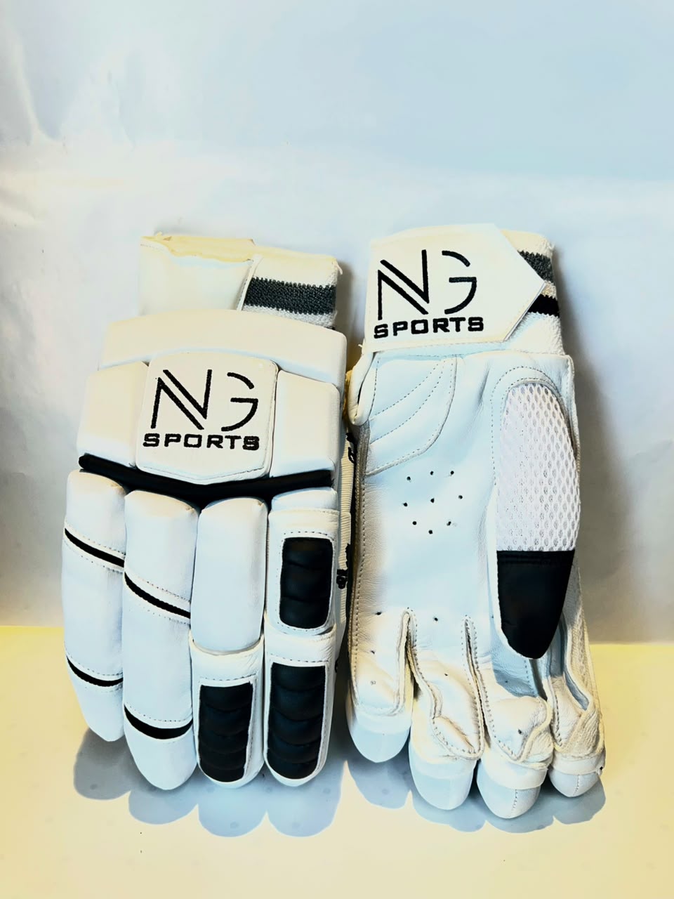 NG Sports White & Black Sausage Batting Gloves