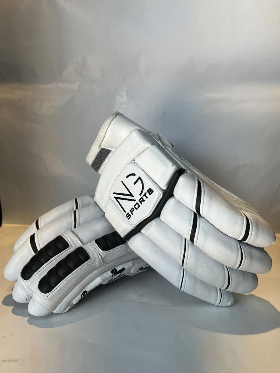 NG Sports White & Black Sausage Batting Gloves