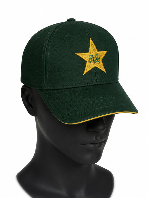 NG Sports Pakistan Cricket Cap – Premium Green Adjustable Sports Cap with Embroidered Star Logo